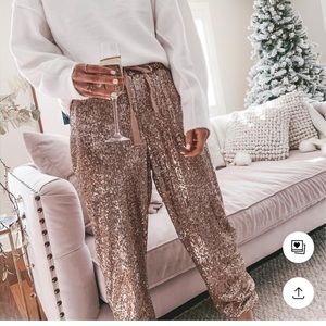 Free People Sequins Night Moves Harem Joggers